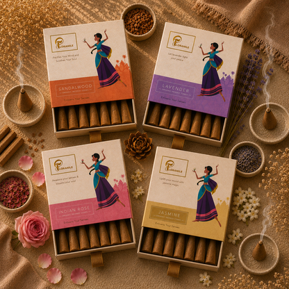 Rose, Sandalwood, Lavender & Jasmine Incense Cones